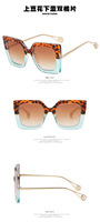 Monture de lunettes anti-lumière bleue carrée à monture complète pour femme, motif géométrique, style européen et américain, avec perles