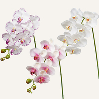 Anggrek Phalaenopsis Buatan Berkualitas Tinggi, Bunga Dekoratif Lembut untuk Natal, Tahun Baru, Thanksgiving, Grosir