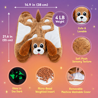 Coussin sensoriel lesté en peluche douce pour enfants, personnalisé, éducatif, pour l'autisme, le TDAH et les besoins spéciaux, fabriqué par un fabricant spécialisé dans les jouets pour chiens.