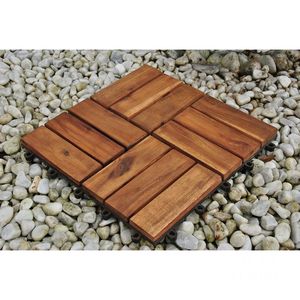 Azulejos de suelo entrelazados de madera, Pisos con drenaje, Azulejos de clic Azulejos de cubierta de acacia de madera maciza - Product Image 2