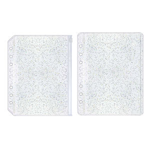Pochettes pour classeurs A5 A6 A7, pochettes à feuilles mobiles, pochettes souples en PVC transparent avec paillettes, <span class=keywords><strong>pochette</strong></span> pour cartes, chargement latéral, étanche, enveloppe en <span class=keywords><strong>plastique</strong></span> pour argent liquide - Product Image 1