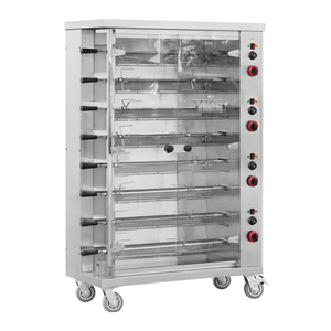 Grill à poulet au gaz commercial à 8 broches, en acier inoxydable, avec vitrine en verre <span class=keywords><strong>pour</strong></span> restaurant - Product Image 6