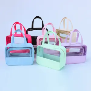 OEM And ODM Custom WomanTravel Toiletry Bag Eco Friendly Cosmetic Makeup Bag Transparent PVC Toiletry Bags