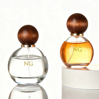 Vente en gros de flacons de parfum ronds transparents mats de luxe de haute qualité 30ml 50ml 80ml 100ml avec boîte d'emballage