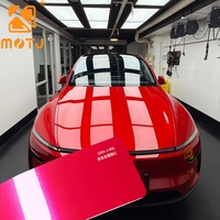 Película de Cambio de Color TPU MOTJ con Garantía de 5 Años, Efecto Metal Líquido que Cambia a Rojo, 1.52x16M, Película Protectora de Pintura Autoadhesiva