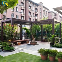 Pergola bioclimatique motorisée en aluminium avec lames orientables, résistante à la pluie et au vent, pour un usage moderne en jardin, auvent ou patio.