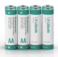 Keeppower baterai Lithium-ion 1.5V AA 4300mWh/2866mAh dengan 8 Pak dalam 2 casing plastik-tahan lama untuk kamera dan kunci (P1450I2)