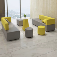 Conjunto de Sofá Esquinero Modular de Cuero Moderno, Elegante, Extensible y Convertible, para Hospital, Oficina, Sala de Estar, Hotel, Salón, en Tela