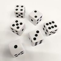 Dés mini polyédriques de 10 mm blancs et noirs à coins droits, petits dés à points pour jeux de société, jeux de casino, jeux de société d'art, dés personnalisés