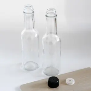 透明チリソースガラス瓶3オンス5オンス8オンスプラスチックキャップ丸いトマトソースボトル