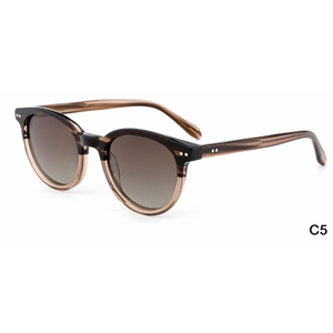 YIYI Retro Round Frame Bones <strong>Rice</strong> Studded Anti-Blue <strong>Light</strong> Men's and Women's Polarized Sunglasses - Product Image 1