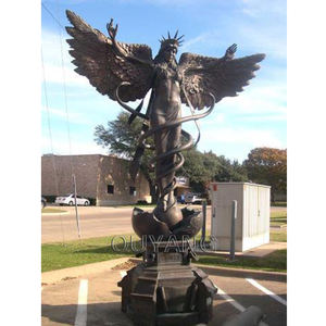 Statue d'ange en laiton, Sculpture en Bronze, archange, de grande taille, métallique religieux, doré, à Six ailes - Product Image 4
