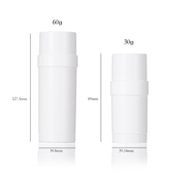 Contenants vides en plastique PP transparents de 30 ml/60 ml avec étiquette personnalisée, à mécanisme rotatif, pour déodorant naturel, barre de lotion et baume pour les talons