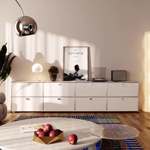 Nordico medio <span class=keywords><strong>antico</strong></span> in acciaio inox secchio <span class=keywords><strong>angolo</strong></span> armadio per sala da pranzo in metallo per Sideboard TV modulo combinazione vivente - Product Image 4