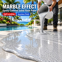 Peinture de sol autolissante époxy à motif marbré sable coloré, haute dureté, certifiée RoHS, pour sols de maisons, centres commerciaux et ateliers