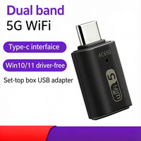 Adaptateur WiFi USB sans fil 600 Mbps, clé USB-C, émetteur-récepteur WiFi pour PC et caméra embarquée, RTL8811CU, carte réseau 2,4G/5G