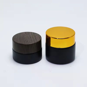 En Stock, Venta al por Mayor, Frascos de Vidrio para Crema Facial en Negro Mate de 5/10/15/20/30/50G, Frascos de Vidrio de 1, 2 y 4 Onzas con Tapa de Plástico con Efecto Madera - Product Image 3