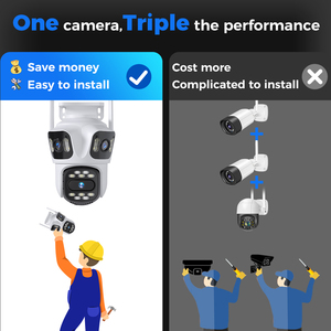 Caméra de surveillance PTZ ICsee 9MP sans fil, vision nocturne, audio bidirectionnel, Wi-Fi, caméras de sécurité extérieures WSA18 - Product Image 4