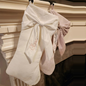 Sản Phẩm Mới Xmas Tường Trang Trí Tùy Chỉnh Tên Kỳ Nghỉ Nhung Bow Giáng Sinh <span class=keywords><strong>Stocking</strong></span> Cho Trẻ Em - Product Image 3