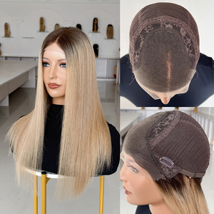 Top Quality European Virgin Human Hair Glueless Front Lace <b>Wig</b> Full Ends Weft Section 150% Density <b>Wigs</b> #B3-9-23 - Product Image 3