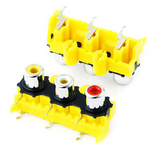 RCA Same Core Lotus Seat 1, 2, 3, 4, 5, 6 รู 3 ตำแหน่ง ชุบนิกเกิลเคลือบทอง 4 ตำแหน่ง อินเทอร์เฟซเสียงและวิดีโอ ช่องเสียบ AV - Product Image 5