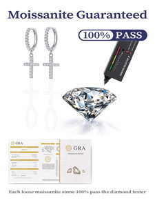 <span class=keywords><strong>Orecchini</strong></span> all'ingrosso S925 in <span class=keywords><strong>argento</strong></span> Sterling lusso Moissanite gemma da donna <span class=keywords><strong>orecchini</strong></span> rotondi - Product Image 6