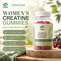 Bouteille scellée de 60 gommes de créatine multi-saveurs pour femmes, liste d'ingrédients propres, sans stimulateurs supplémentaires, utilisation à domicile et en voyage
