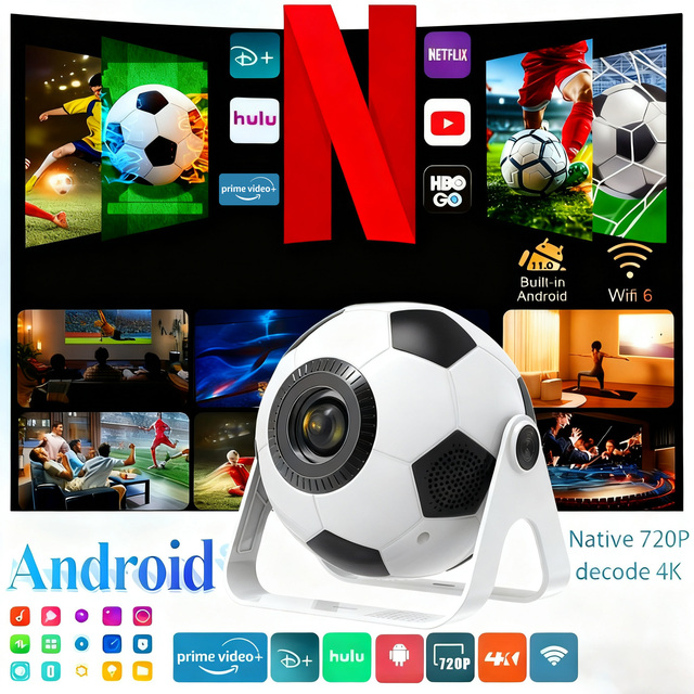 Latest Football HD Home Projector 3D Built-In 200ANSI Lumens H726 720P HY300F Projector with WIFI Mobile Phone Screen Android 11