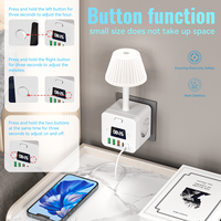 Multiprise avec 5 ports USB et lumière chaude/froide, prise européenne, pour hôtel, chambre, vente en gros, modèle personnalisé B2B, service OEM