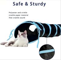 Tunnels pour chats avec tente cube et jouets interactifs pliables à trous de regardement pour chatons et chiots
