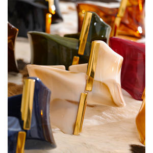 JINYOU 2329 Chic Acrylic Resin Distortion Design Chic <strong>Bangle</strong> 18K Gold Plated Openable <strong>Bangle</strong> for Party Jewelry - Product Image 4