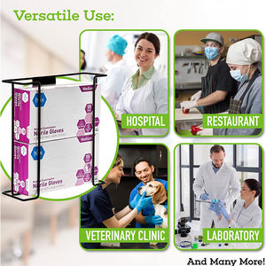 Support mural moderne en métal et en acier pour gants jetables, porte-boîte distributeur de masques faciaux noirs pour équipement médical - Product Image 4