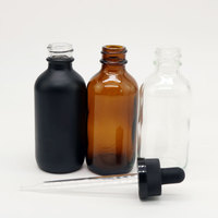 Flacon compte-gouttes à vis en verre d'huile essentielle de couleur personnalisée 30ml 60ml 120ml Flacon compte-gouttes en verre noir mat pour sérum cosmétique