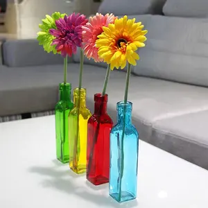 Europäische 4 farbe recycling glasflasche blumenvase murano glas vase