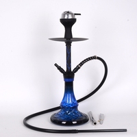 Nouvel ensemble de chicha portable en aluminium de taille moyenne avec base en verre