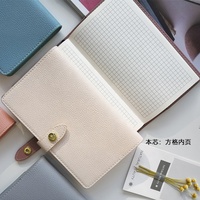 Benutzer definierte A6 Pink Blue Girl tragbare Tasche Notebook Wieder verwendbare PU-Leder Softcover Kawaii Notepad Zusammensetzung Cute Mini Journal
