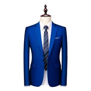 Clásico Primavera Otoño Estilo de negocios Punto Prom Novio Esmoquin Terno Masculino Tallas grandes Sólido <span class=keywords><strong>Color</strong></span> puro Chaqueta Traje - Product Image 2