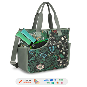 Bolsa de Transporte para Raqueta de Pickleball, Portátil, para Exteriores, Gran Capacidad, Correa Cruzada, Diseño Floral Moderno, Nailon 290D Resistente - Product Image 1