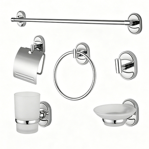 <span class=keywords><strong>Set</strong></span> di 6 Accessori per Bagno in Metallo: Anello Porta <span class=keywords><strong>Asciugamani</strong></span>, Porta Rotolo Carta Igienica, Porta Accappatoio e Kit Hardware - Product Image 1