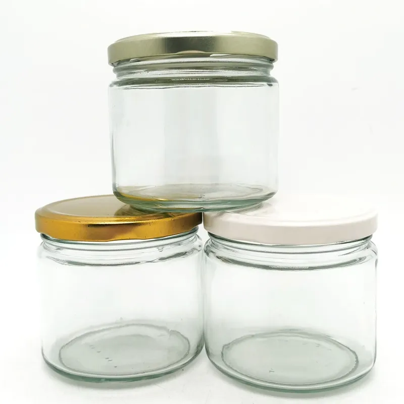 150ml 10oz Round Squat Glass Food Jar Verrine Salsa Jar With Twist-Off Heat Sealable Vinegar Proof Lids For Dipping