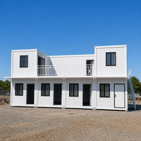 Maison conteneur préfabriquée à deux étages, empilable, avec escalier extérieur, pour bureau ou chambre