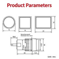 LA16 LED-Anzeigelampe 16mm Mini Kunststoff-Signalleuchte, Runde Quadratische Rechteckige Geräte-Betriebsanzeige