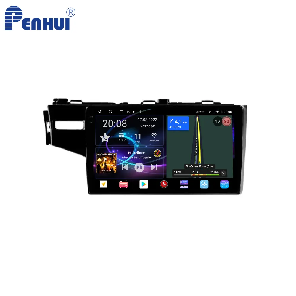 Penhui Android Car DVD Player cho Honda Jazz 3 2015 2020 phù hợp với 3 GP GK 2013 2020 đài phát thanh GPS navigation âm thanh video Carplay DSP