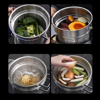 Ustensiles de cuisine polyvalents 22cm à angle droit personnalisés 3 pièces en acier inoxydable pour soupe de légumes Ustensiles de cuisine Passoire à nouilles Pot à pâtes