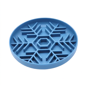 Portable Eco-Friendly <b>Silicone</b> <b>Waterproof</b> Rounded Pet Slow Feeder Bowl Strong Suction Lick Mat Cedar Mountain Sunshine Design - Product Image 1
