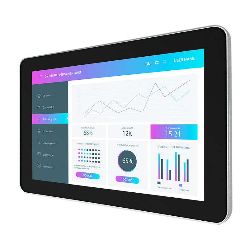 Factory 15" 15.6" 17" Industrial Monitor Fanless Aluminum IP65 Waterproof Wall Embedded Square Screen Display Stock VESA Mount