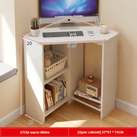 Bureau d'angle triangulaire moderne de petite taille pour ordinateur, bureau d'écriture modulaire pour la maison en bois