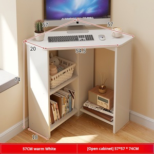 Scrivania Angolare Triangolare Moderna di Piccole Dimensioni per <span class=keywords><strong>Computer</strong></span>, Scrivania Modulare per Casa in Legno - Product Image 6