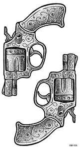 Autocollant de <span class=keywords><strong>tatouage</strong></span> temporaire imperméable, style gothique, rose, revolver, mandala, hibou, tibétain, faux <span class=keywords><strong>tatouage</strong></span>, demi-bras, autocollants d'art corporel pour hommes - Product Image 5