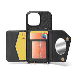 เคสโทรศัพท์มือถือหนังพรีเมียมรุ่นใหม่ พร้อมช่องใส่บัตรประชาชน บัตร ATM ช่องใส่รูปถ่าย และกระจก สำหรับ <span class=keywords><strong>iPhone</strong></span> และโทรศัพท์รุ่นอื่นๆ - Product Image 3